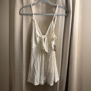 White Tie-Front Romper - Brand New